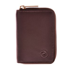 Mala Leather Porte-cartes Compact avec Fermeture Éclair 